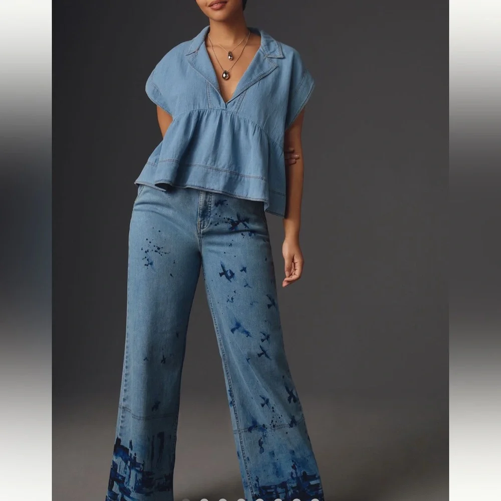NWT - Eventide Trouser High-Rise Wide-Leg Jeans - Picture 4 of 8